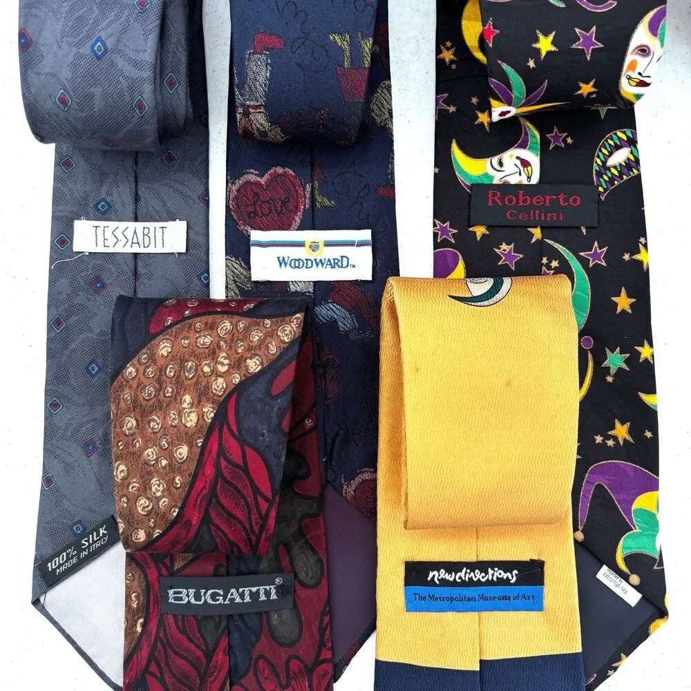 Mens Necktie Lot Preppy Silk Novelty Business Career Formal Workwear Polyester